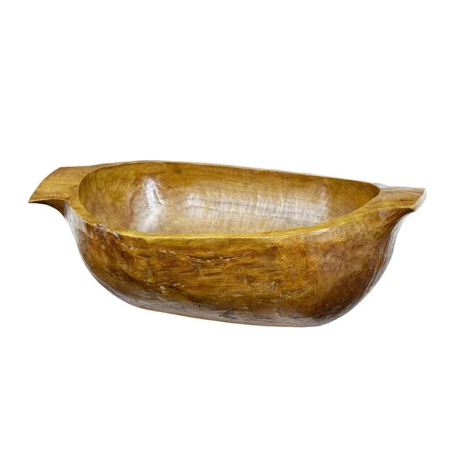 Wood Large Early 20th Century Hand Polished Carved Bowl, 1890s For Sale - Image 7 of 7