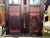 Large Antique Chinoiserie Lacquer Wood Panel With Mirror 78.5" H For Sale - Image 4 of 12