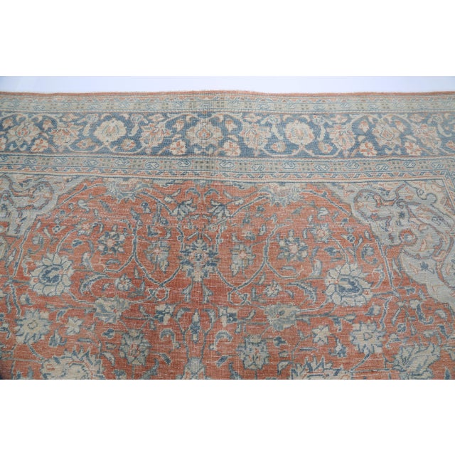 Mid 20th Century Gorgeous Antique Tribal Rug – Soft Coral & Dusty Blue Palette Rug for Floor -8'' 5'' X 11' 9'' For Sale - Image 5 of 12