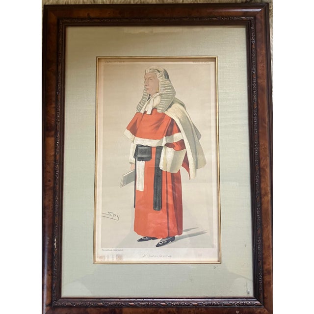 Wonderful Victorian British Caricature of Mr Justice Grantham, a prominent Red Robe Judge of the era. From the magazine,...