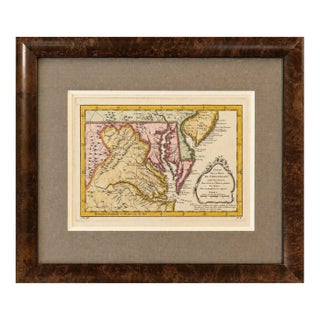 Original 1757 Hand-Colored Chesapeake Bay Map by Jacques-Nicolas Bellin | Copper Engraving | Custom Framed For Sale