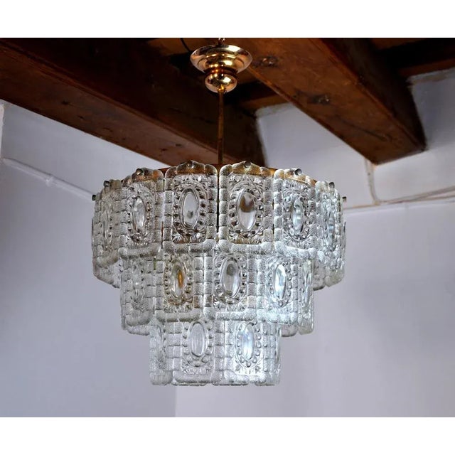 Metal 3-Tier Chandelier from Kinkeldey, Germany, 1970s For Sale - Image 7 of 7