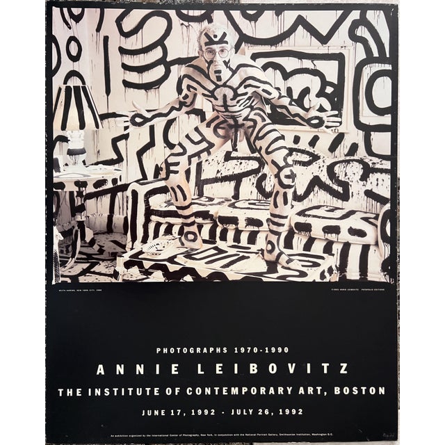 Annie Leibovitz Exhibition Poster with Keith Haring, 1990s For Sale - Image 10 of 10