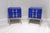 Modern Pair of Blue Glass Bedside Tables Made in Italy Justfurnituress Designer For Sale - Image 3 of 12