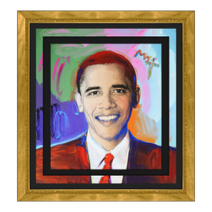 2009 President Obama Pop Art Blue Acrylic Painting on Canvas Peter Max