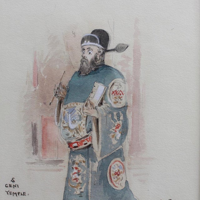 Robert Taylor Pritchett, Temple Official, 1882, Watercolor & Pencil, Framed For Sale - Image 4 of 16