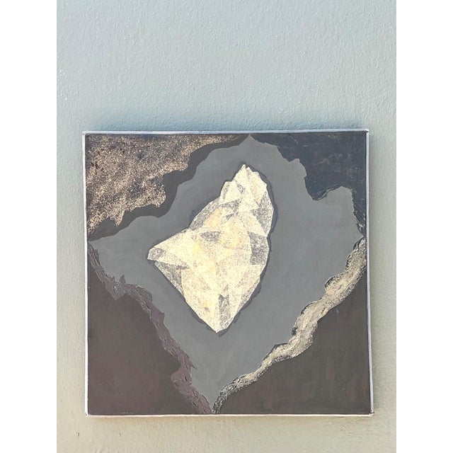 Vintage Geometric Abstract Oil Painting For Sale - Image 4 of 18