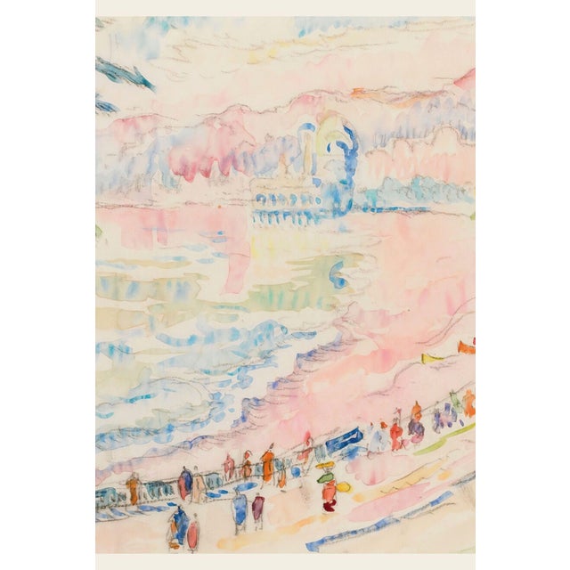 Nice Promenade Des Anglais French Riviera Watercolor Art Print by Paul Signac — 60" X 40" For Sale In Buffalo - Image 6 of 8