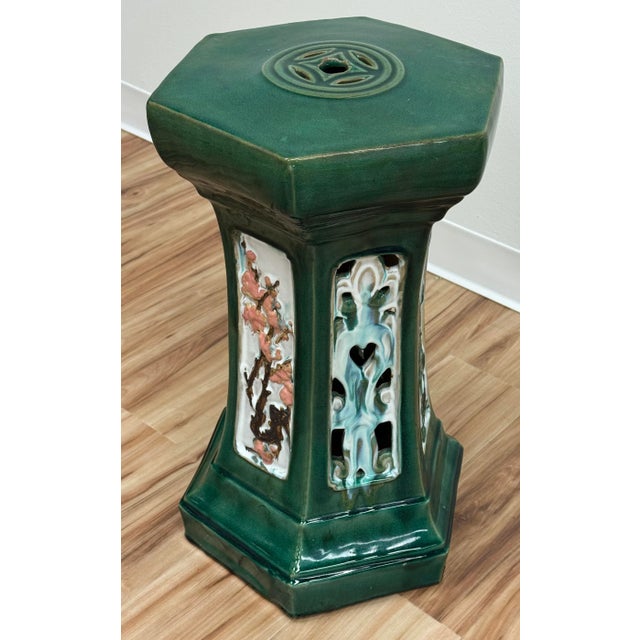 Early 20th Century Vintage Majolica Style Garden Stool For Sale - Image 5 of 12