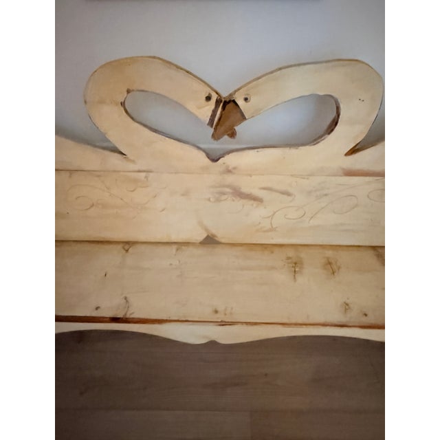 Antique White Hand Painted Swan Bench For Sale - Image 8 of 10