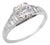 1920s Art Deco Gia 0.89 Carat Old European Diamond Platinum Engagement Ring, Size 5.75 For Sale