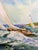 1980s 1980s Angelina Wood Original Sailboat Watercolor Painting in Custom Frame For Sale - Image 5 of 9