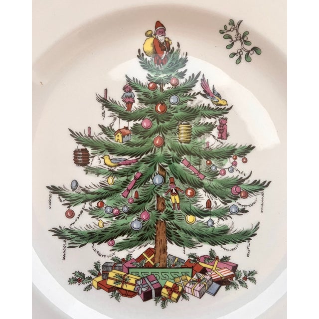 English Late 20th Century Spode Christmas Tree Salad Plates - Set of 6 For Sale - Image 3 of 8