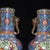 Monumental Pair of Cloisonné Enamel & Bronze Elephant-Handle Vases With Goldfish Motifs For Sale - Image 4 of 9