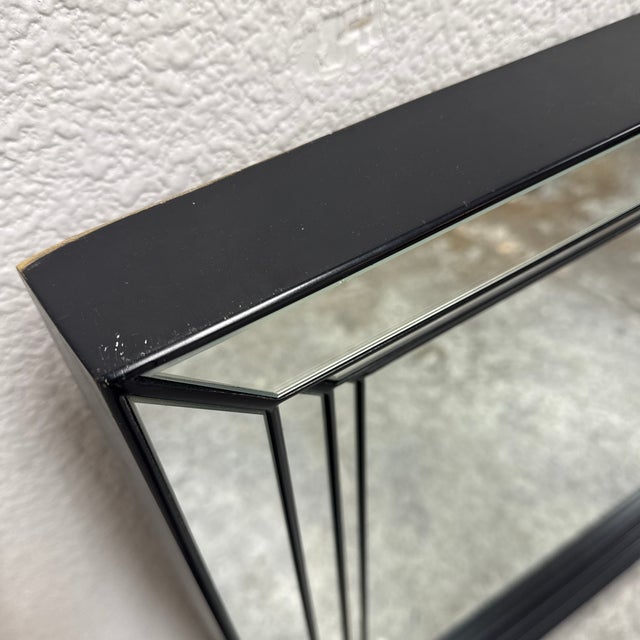 Deknudt Square Stepped Beveled Wall Mirror, Vintage For Sale - Image 4 of 12
