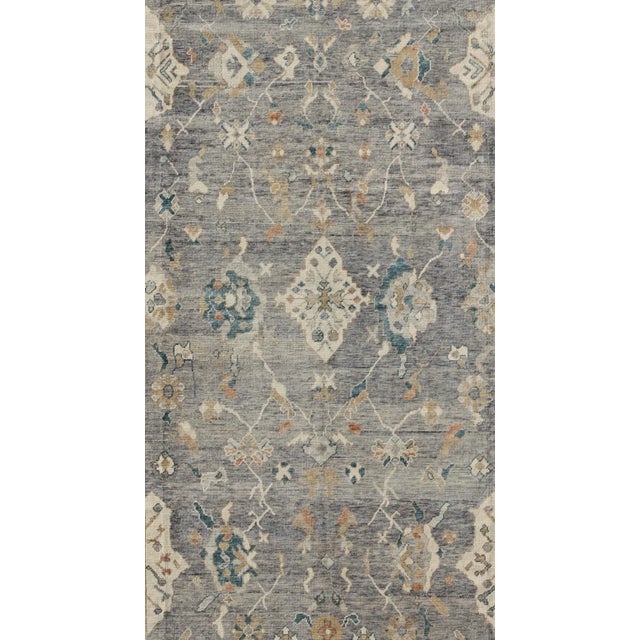 Tribal Tribal Design Turkish Oushak Rug by Keivan Woven Arts 10'3 X 14'3 For Sale - Image 3 of 10