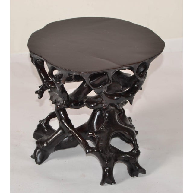 Contemporary 1969 Vintage Organic Modern Driftwood Root Branch Low Drink Table Bonsai Stand For Sale - Image 3 of 12