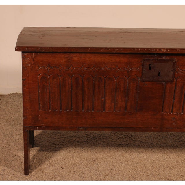 Tan Oak Saber Chest, 1600s For Sale - Image 8 of 10