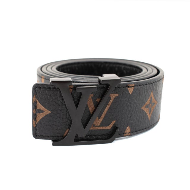 Louis Vuitton Louis Vuitton LV Initiales 40mm 110/44 Monogram Eclipse Ruthenium Belt For Sale - Image 4 of 9