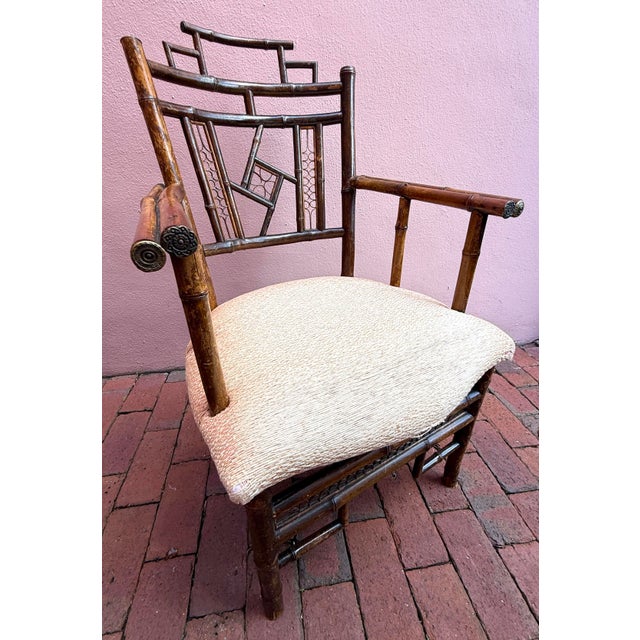 English Antique English Brighton Pavilion Armchair For Sale - Image 3 of 10