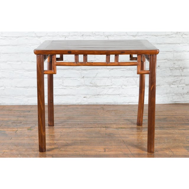 19th Century Chinese Qing Dynasty Period Game Table with Humpback Stretchers For Sale - Image 9 of 13