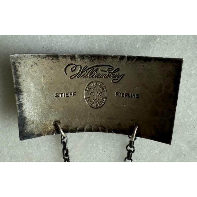 Metal Sterling Silver "Sherry" Decanter Label/Tag by Stieff Company for Colonial Williamsburg For Sale - Image 7 of 10