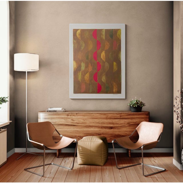 Geometric Composition With Red For Sale - Image 4 of 4