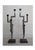 Late 20th Century Pair of Late 20th Century Chrome Geometric Candelabras For Sale - Image 5 of 5
