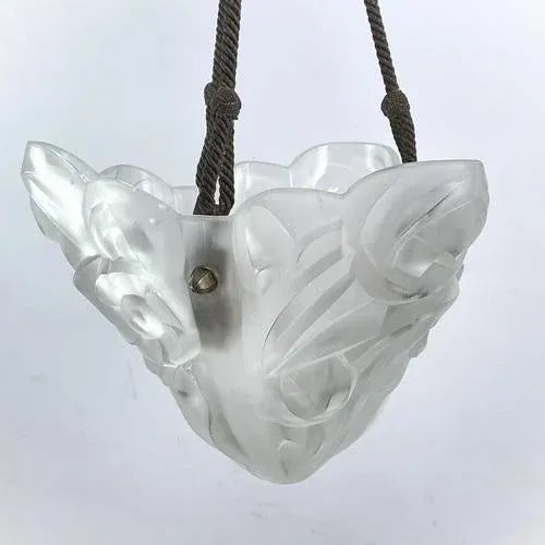 Gold Art Deco Hanging Light attributed to Degué, 1930s For Sale - Image 8 of 10