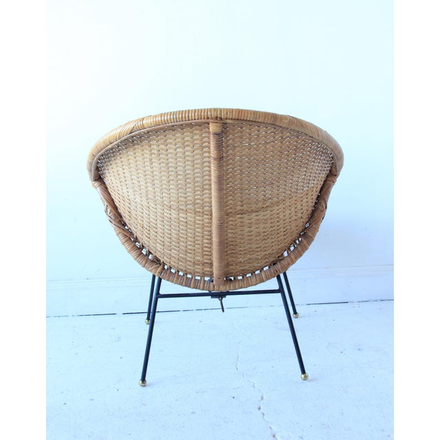 Vintage MidCentury Modern Rattan & Wicker Hoop Chair Chairish
