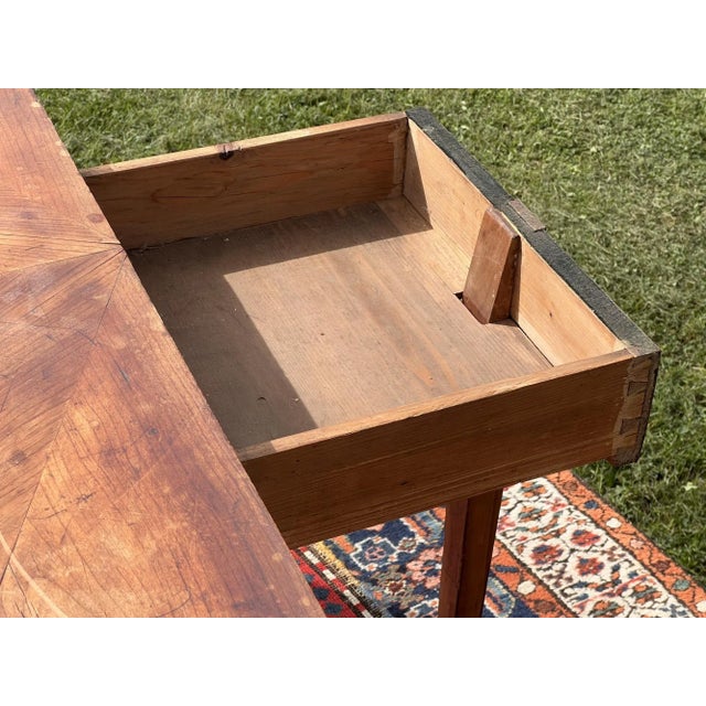 Chestnut Antique Mahogany Demi LuneTable Federal Style For Sale - Image 8 of 11