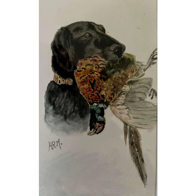 Mid-Century Modern Raoul Millais, Working Dogs, 1960s, Watercolor For Sale - Image 3 of 7