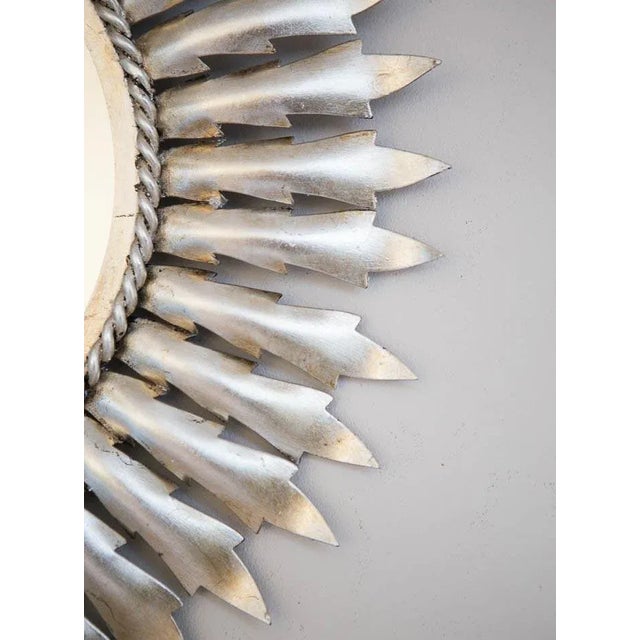 1970s Spanish Silver Metal Mirror, 1960s For Sale - Image 5 of 7