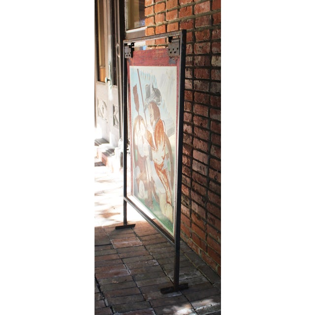 Metal Mid-20th Century English Pub Sign Featuring a Cavalier Loading the Cannon Pub For Sale - Image 7 of 13