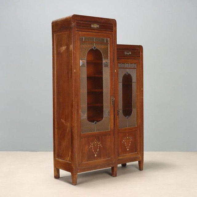 Mahogany Office Cabinet with Stained Glass For Sale - Image 12 of 12