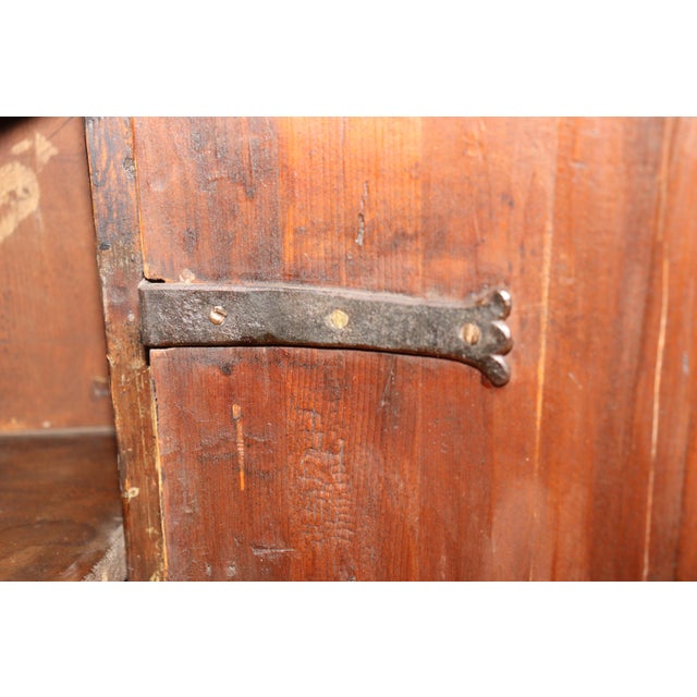 Rustic European Fine Antique 1780s Italian Burled Walnut Primitive Corner Cabinet Rustic Lock For Sale - Image 3 of 12