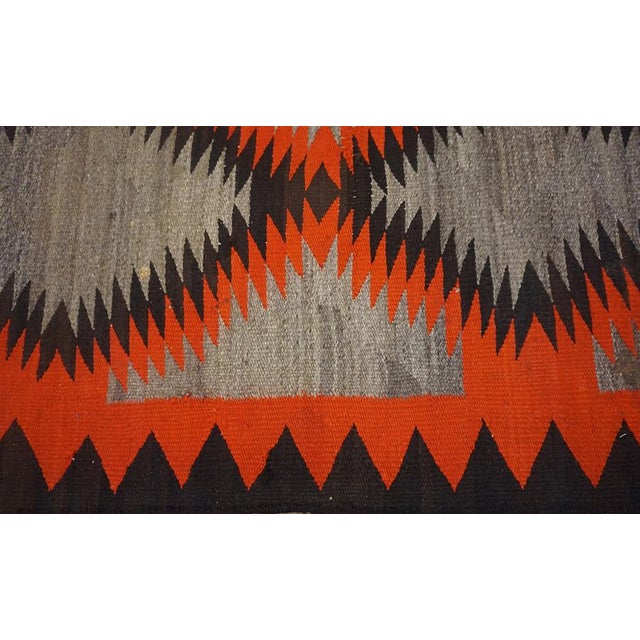 Exceptional Solid Grey Color and Diagonal Desings American Navajo Rug For Sale - Image 10 of 13