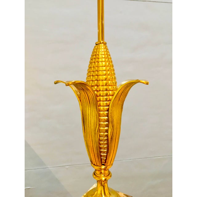Metal Brass Corn Lamp attributed Maison Charles, 1960s For Sale - Image 7 of 12