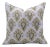 Fabdivine Artisan Block Print Throw Pillow Cover 26x26 Inch Off-White Linen- Chimani For Sale