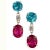Traditional Pink and Blue/Green Swinging Earrings - 2 Pieces For Sale - Image 3 of 6