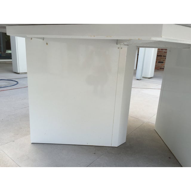 Custom White Marble Outdoor Dining Table | Chairish