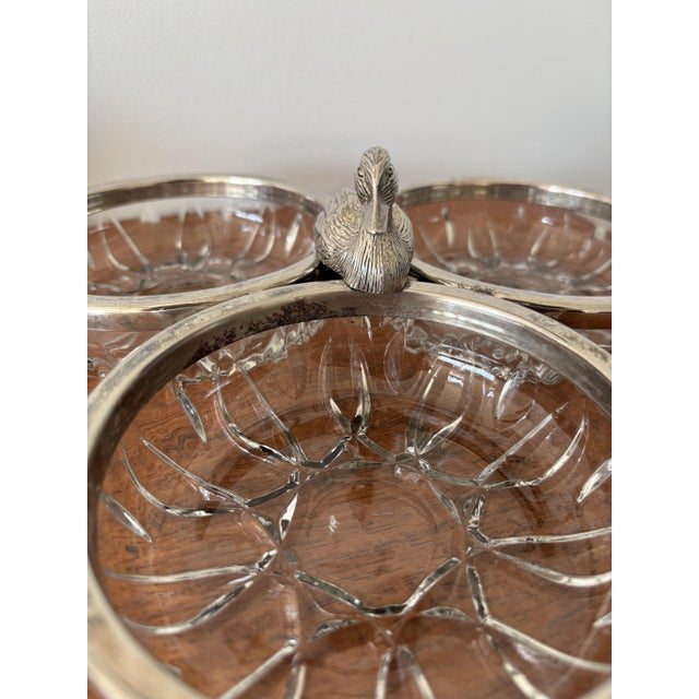 Vintage Glass and Stainless Steel Appetizer Platter, 1970s For Sale - Image 12 of 13