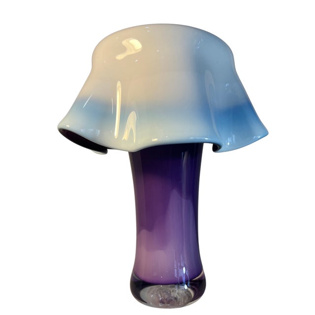 Late 20th Century Art Glass Purple White Draped Vase Signed Rich Pitkethly For Sale - Image 5 of 18