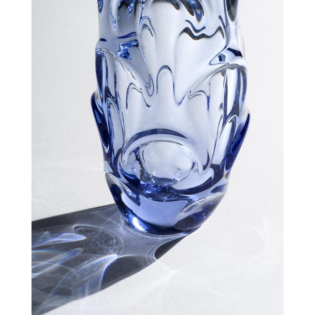 Lilac and Blue Glass Vases attributed to Jan Beranek for Skrdlovice, 1960, Set of 2 For Sale - Image 17 of 18