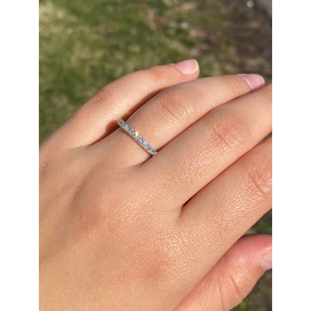 The Riel: Gabriel and Company Signed Band with Natural Diamonds in White Gold For Sale - Image 11 of 11