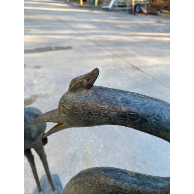 Pair of 1970s Large Metal Standing Birds For Sale - Image 11 of 13