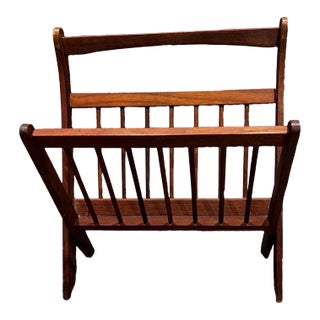 Sculptural Teakwood Folding Magazine Rack in Jens Quistgaard Style, 1960s For Sale