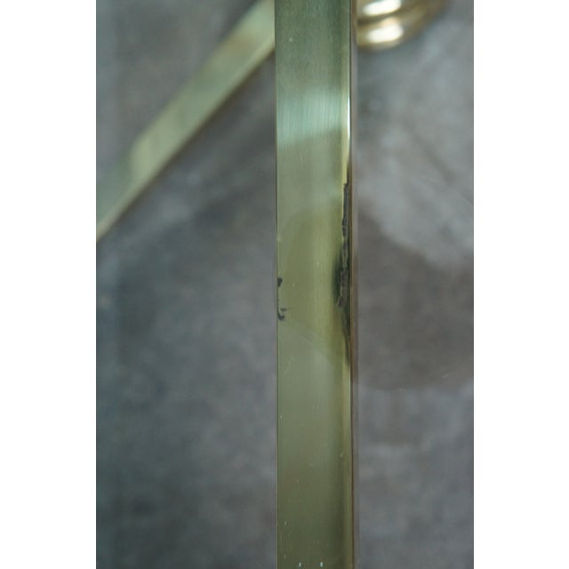 Glass Vintage Italian Regency Travertine Stone Brass & Glass Coffee Cocktail Table 44" For Sale - Image 7 of 12