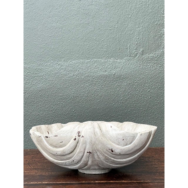 Vintage Italian Carved Wood Shell Bowl For Sale - Image 10 of 12