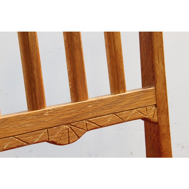 Vintage Danish Baroque Style Oak Farmhouse Chairs, 1940s, Set of 4 For Sale - Image 11 of 18